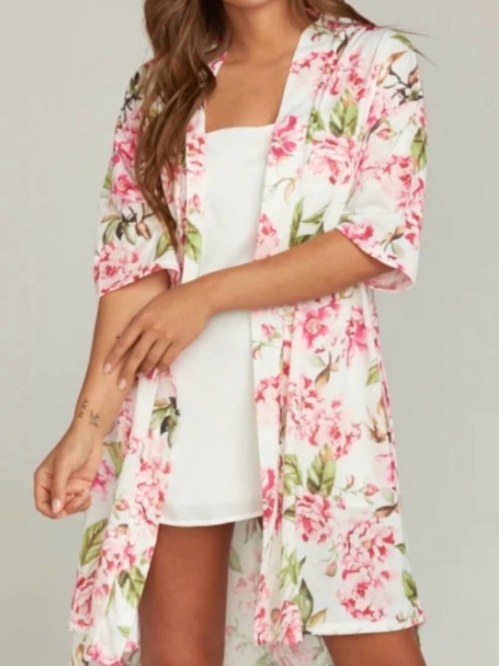 Show Me Your Mumu OS Garden of Blooms Print Floral Short Brie Robe Cover Up